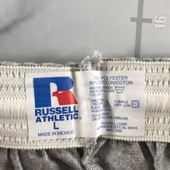 Russell Athletic Shorts Mens Large Gray Jersey Elastic Waist Drawstring Gym - Picture 3 of 11